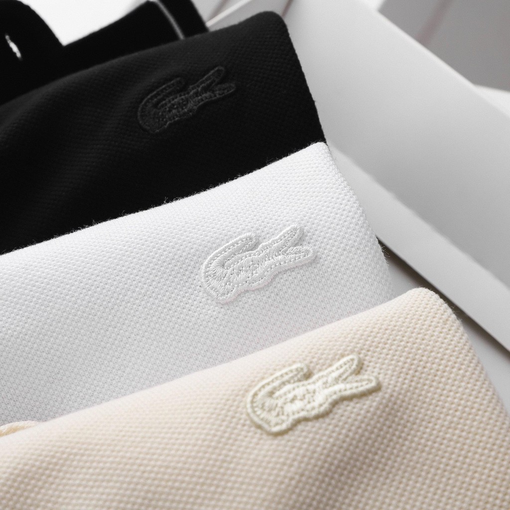 Áo Thun Nam Polo Form Regular LACOSTE TRƠN VIỀN CỔ GIẤU NÚT Made in France vải da cá sấu mịn mát cực xịn 3 Màu