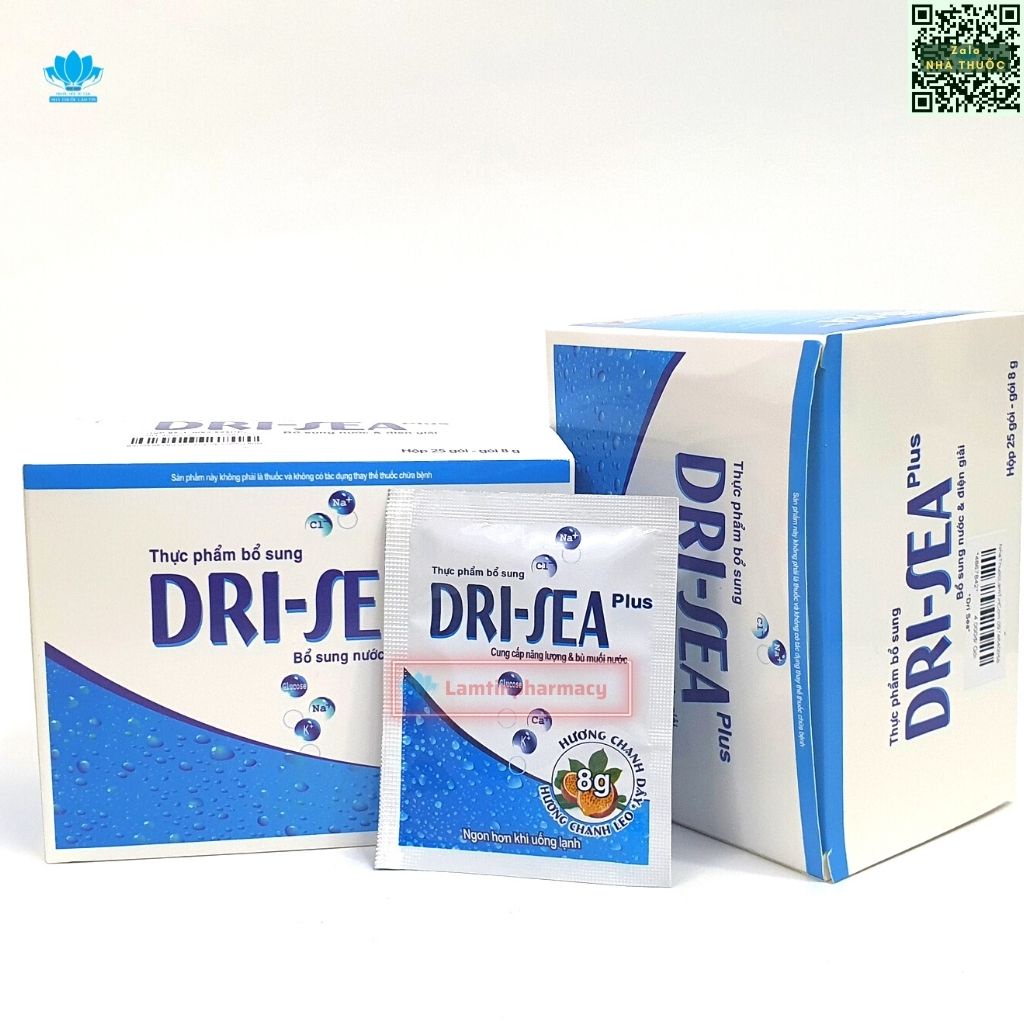 Oresol cam chanh leo Drisea bù nước điện giải cho cơ thể mất nước đi ngoài chơi thể thao { hộp 25 gói }
