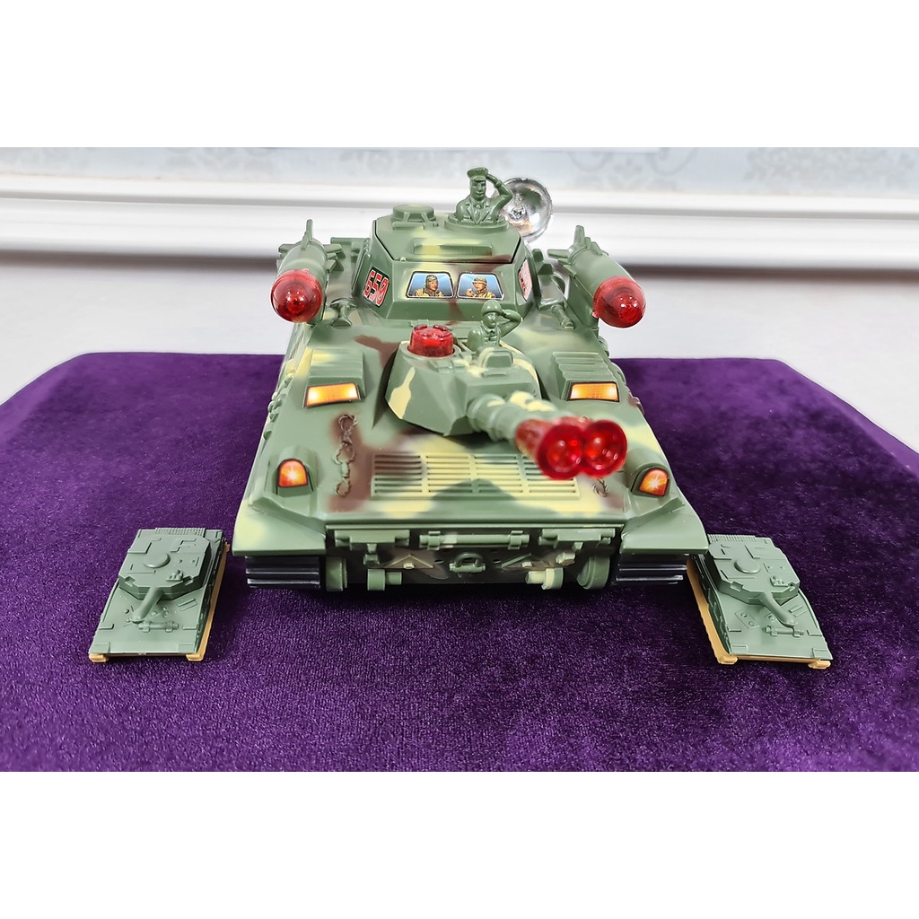 Đồ chơi mô hình Xe tăng phát nhạc cho bé tự động nhả xe tăng con