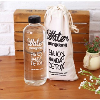 Bình detox pongdang 1000ml kèm túi vải