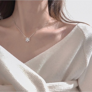 Dây Chuyền Mặt Hoa Tuyết Đính Đá zircon Sang Trọng Phong Cách Hàn Quốc 210807
