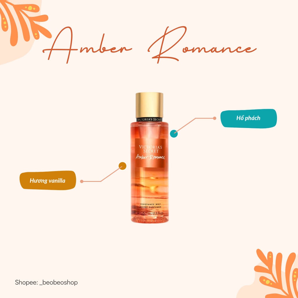 Xịt thơm bodymist Victoria’s Secret Amber Romance - 250ml