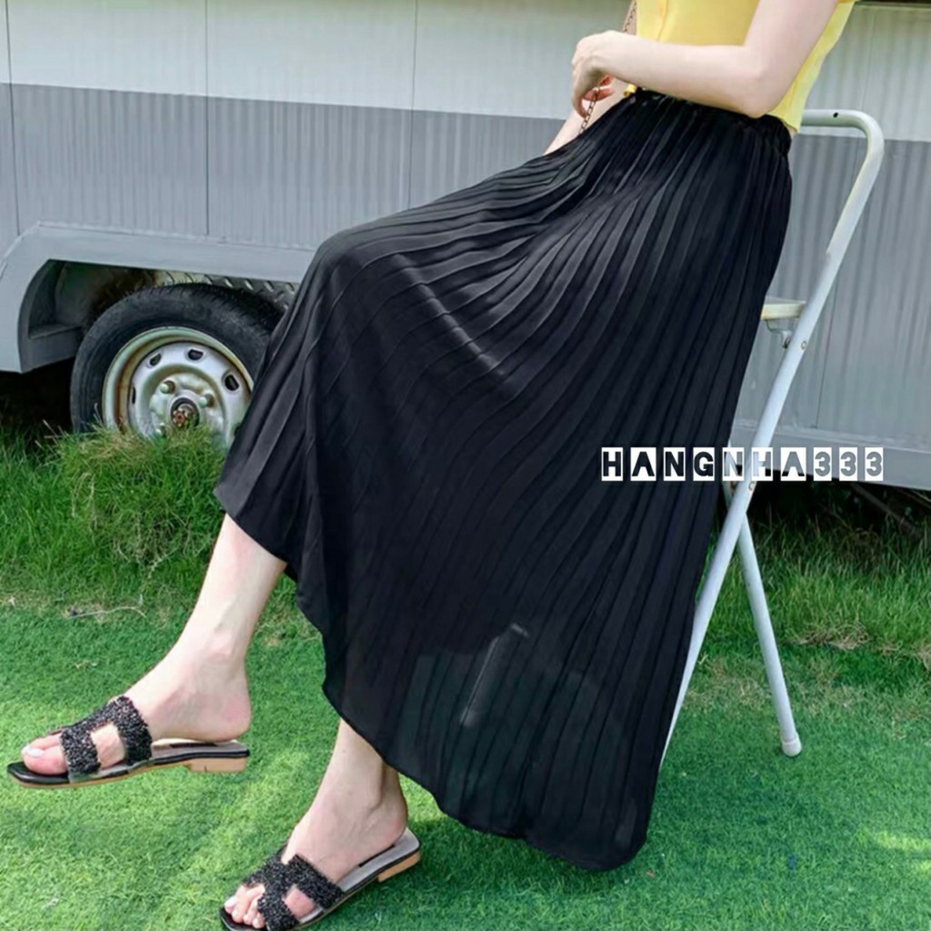 Hàng loại 1: Chân váy xếp ly dài 2 màu trắng đen cực tiện dụng | BigBuy360 - bigbuy360.vn