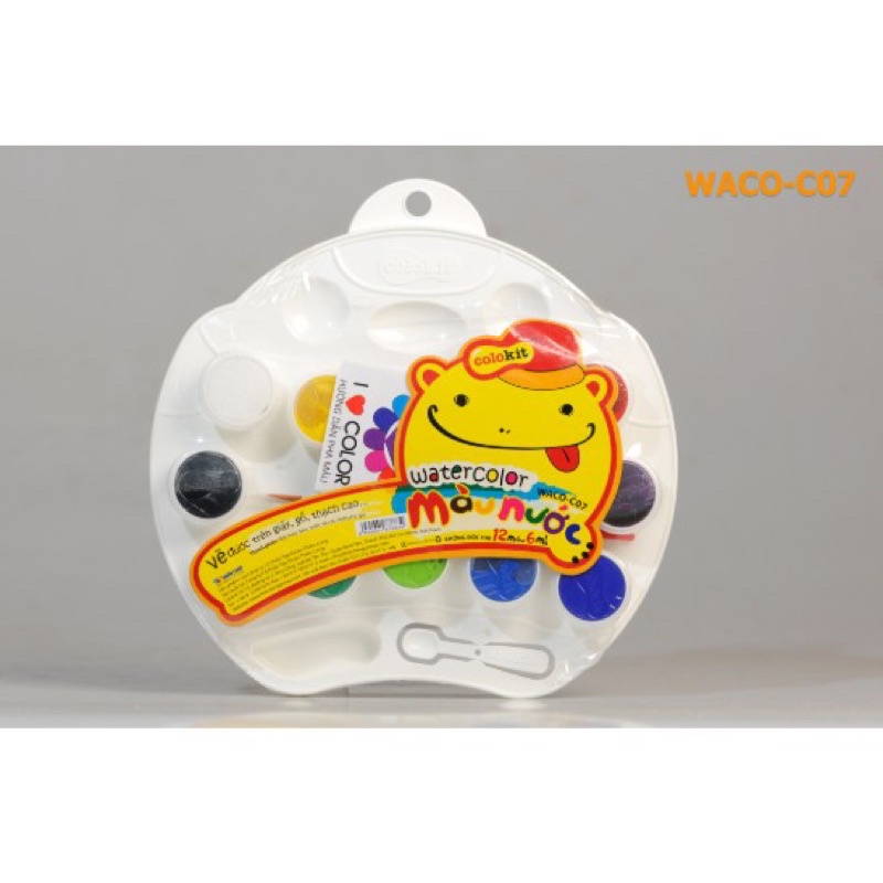 [Tặng kèm cọ vẽ] Hộp màu nước 12 màu TL WACO-C07