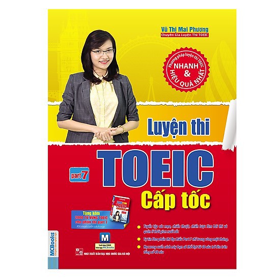 Sách - Luyện Thi Toeic Cấp Tốc Part 7 (Tặng Kèm 01 Quyển Sách 2000 Từ Vựng Toeic Cho Phần Thi Part 7)