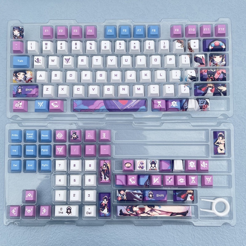 128 phím Yun Jin Keycap Cherry Profile Genshin Impact Theme Anime PBT Dye Sub Bàn phím cơ học Keycap