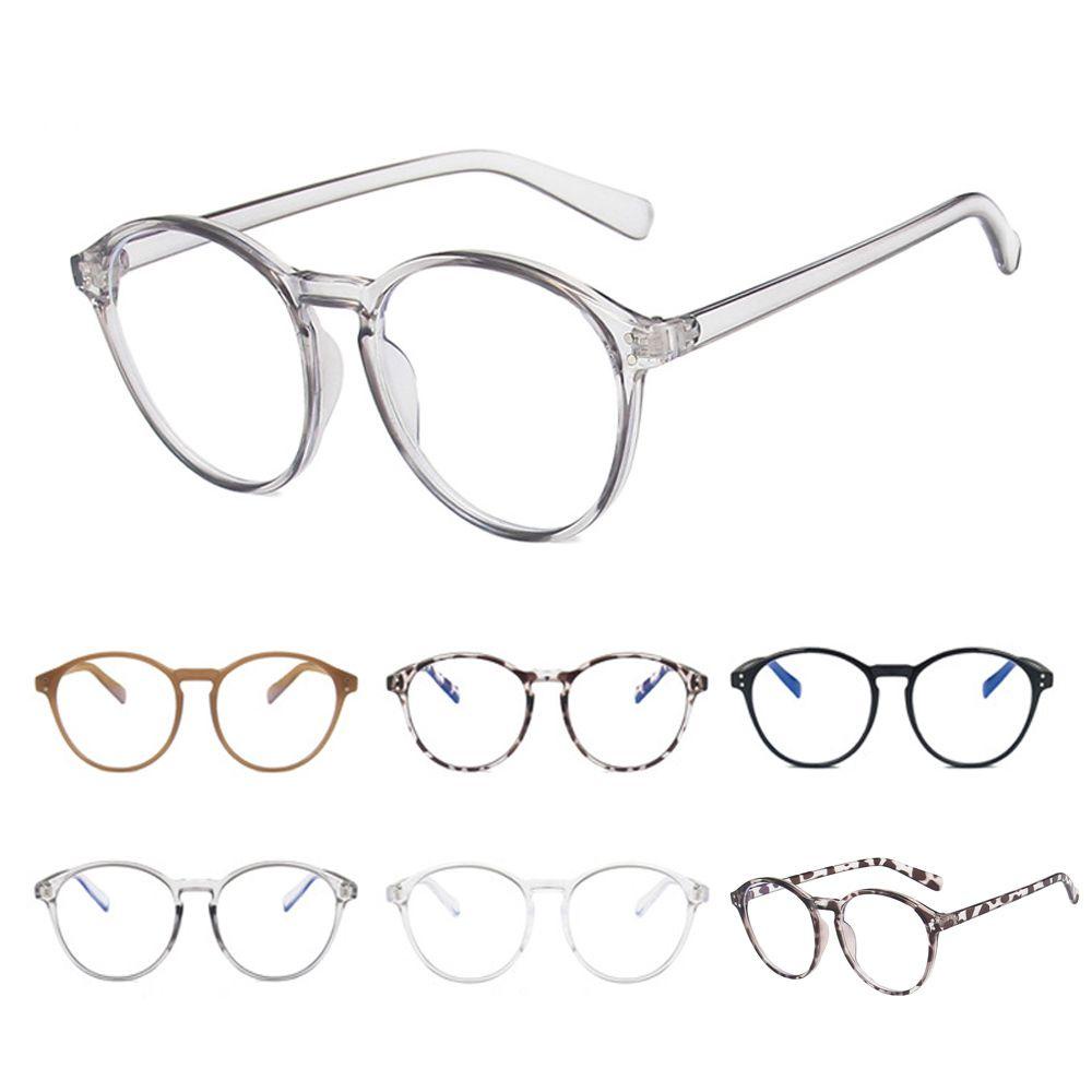 Mắt Kính Đọc Sách Gọng Tròn Họa Tiết Da Báo Màu Đen / Kaki Chống Ánh Sáng Xanh