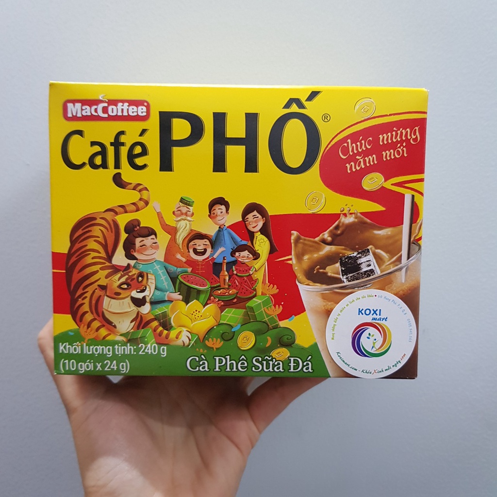 Cà phê sữa đá PHỐ hộp 10 gói