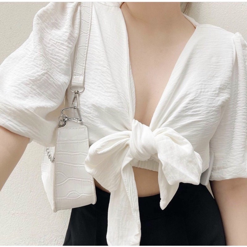 Áo croptop cột nơ đi biển