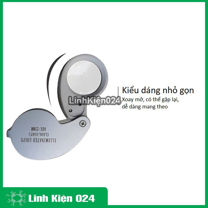 Kính Lúp Móc Khóa Cầm Tay Kim Loại 21mm Độ Phóng Đại Cao