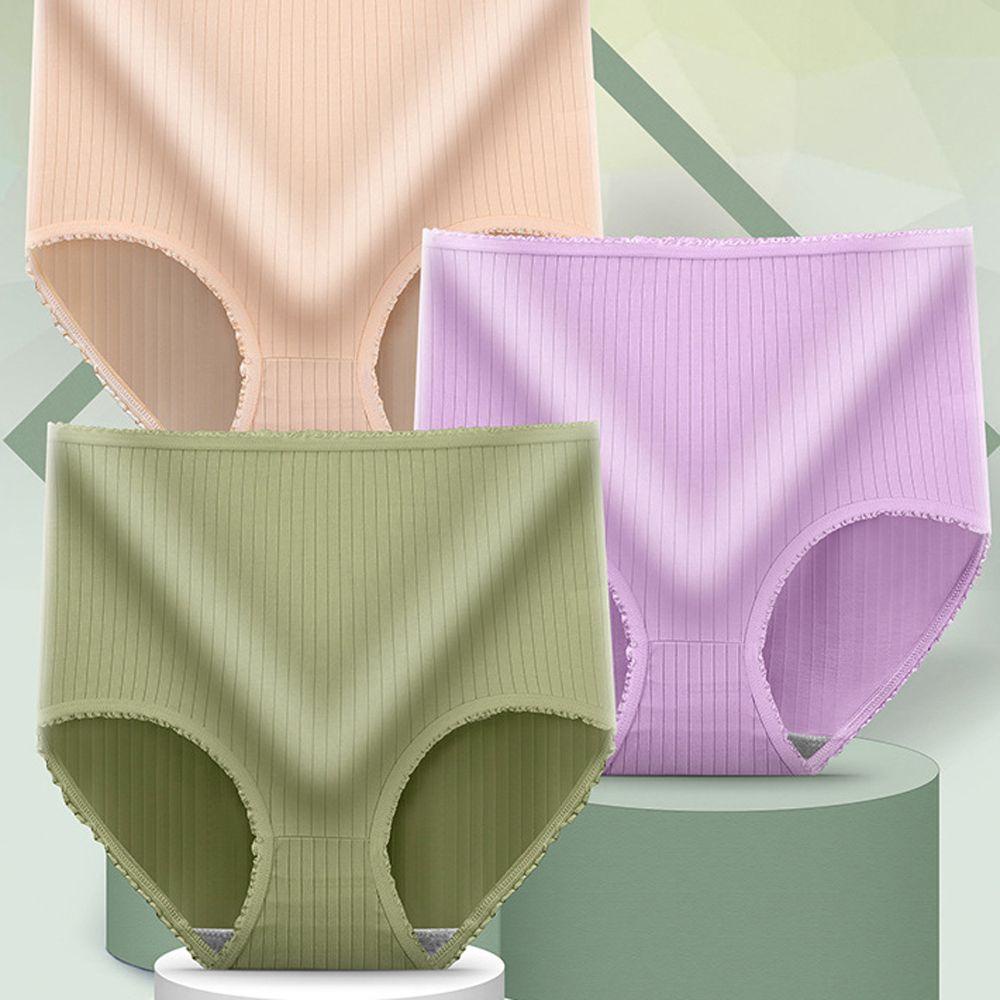 OCEANMAP Quần Lót Mềm Mại Kháng Khuẩn Thoáng Khí Màu Trơn Đơn Giản Có Size Lớn Cho Nữ