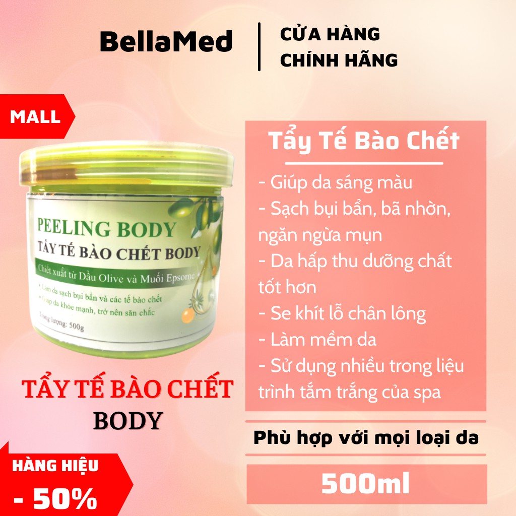 Tẩy tế bào chết body thiên nhiên dạng muối tẩy hộp 500g