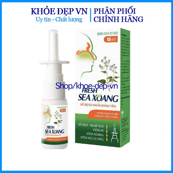 Xịt xoang mũi dị ứng, sổ mũi, ngạt mũi Fresh Sea Xoang – Dung dịch xịt mũi 15 ml