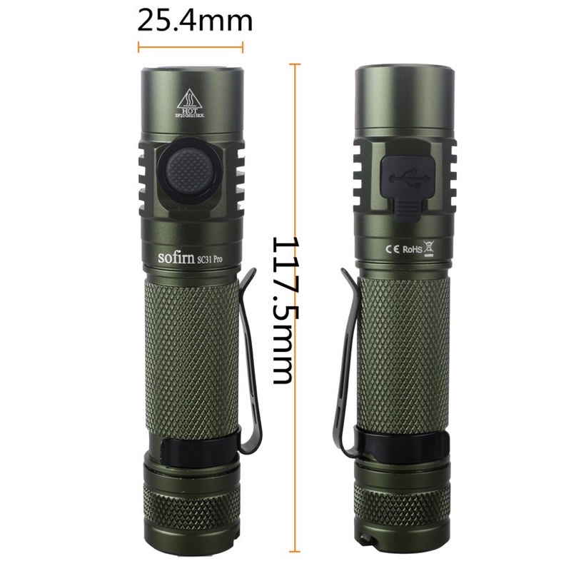 Sofirn SC31 Pro 2000 Lumen SST40 Đèn Pin Led Siêu Sáng Anduril UI Sạc Thân Type-C Nhiều Chế Độ Nhỏ Gọn Tiện Dụng