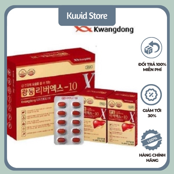 Viên Uống Bổ Gan Kwangdong LiverX-10 Hàn Quốc, Hộp 120 Viên, Giúp Giải Độc Gan Bảo Vệ Sức Khỏe Lá Gan VIP