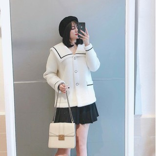 Áo Khoác Dạ Thủy Thủ 2 Lớp Siêu Xinh 💖FREESHIP💖 Áo Dạ Dáng Thủy Thủ Bo Viền Đáng Yêu
