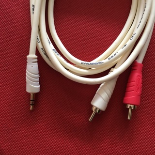 Jack 3.5 ra 2 bông sen 5m( Trắng xịn )
