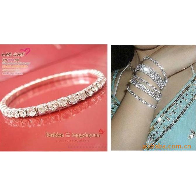 Vòng Tay Co Giãn Đính Đá Lấp Lánh Phong Cách Âu Mỹ Thời Trang