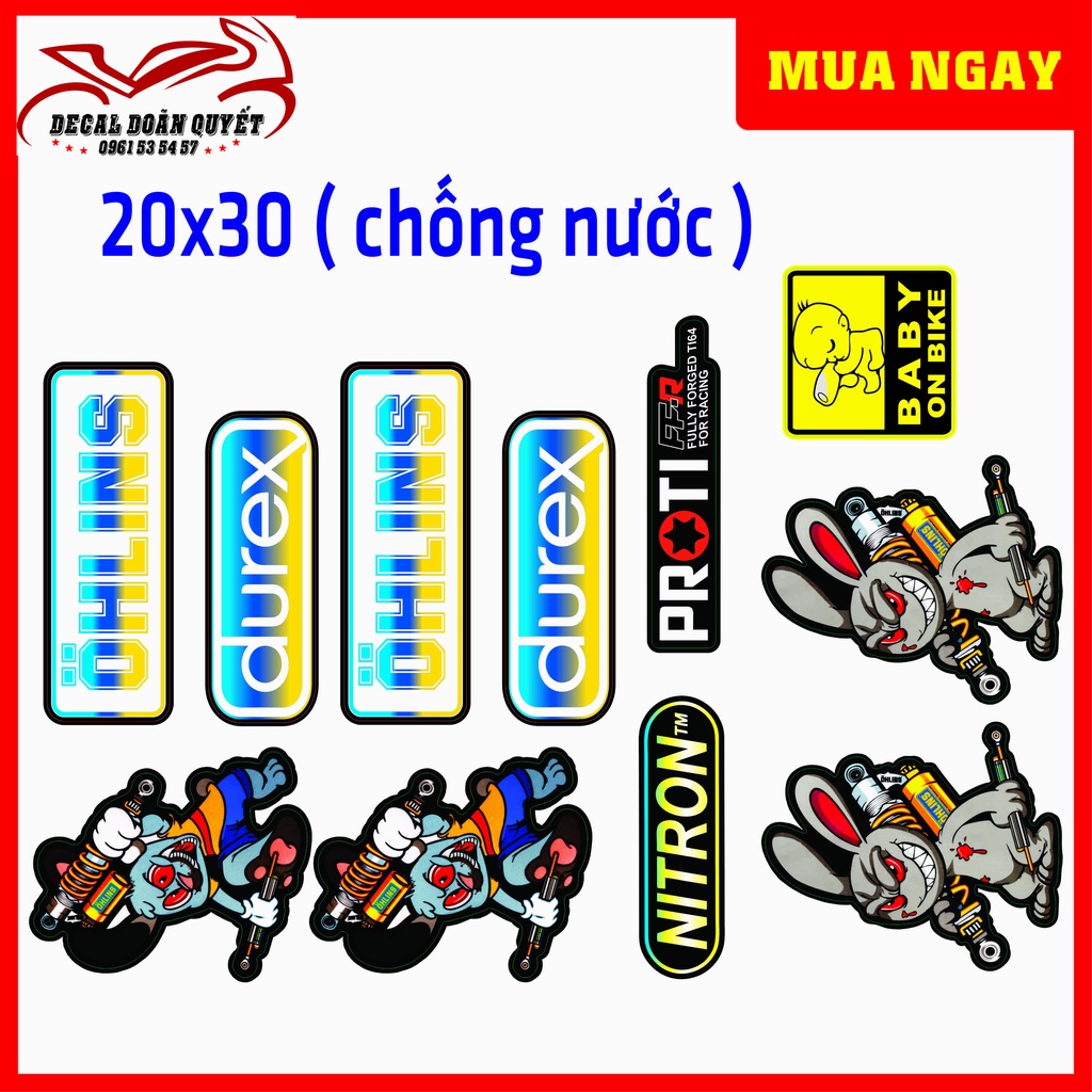 Logo dán xe - Sticker 3 lớp cao cấp - Tem dán xe, dán điện thoại, dán mũ bảo hiểm chống nước