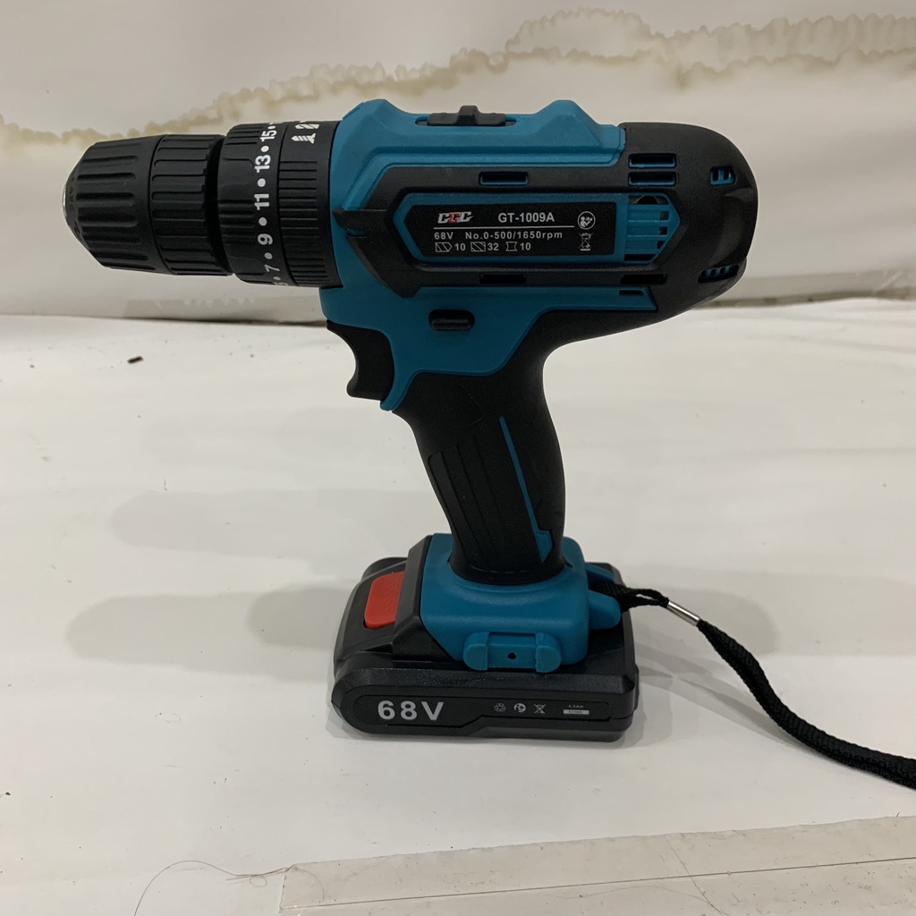 Máy khoan pin 68v công suất khỏe GT-1009 - Trang bị 3 chế độ: khoan, khoan búa, búa - 21 cấp trượt - đèn led siêu sáng