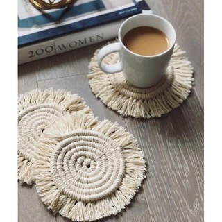 Đế lót ly macrame tròn handmade có sẵn