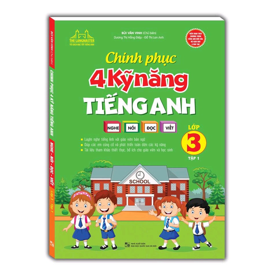 Sách Chinh phục 4 kỹ năng tiếng anh Nghe - nói - đọc - viết lớp 3 (Bộ 2 Cuốn) + Tặng bút chì