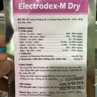 Điện giải và khoáng cho chó mèo