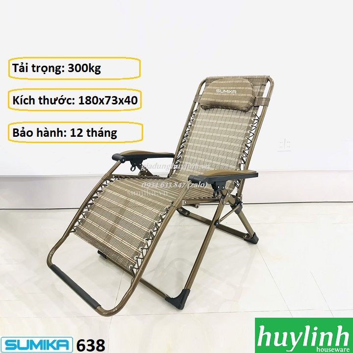 Ghế xếp gấp thư giãn Sumika 638 - Rộng 73cm - Tải trọng 300kg