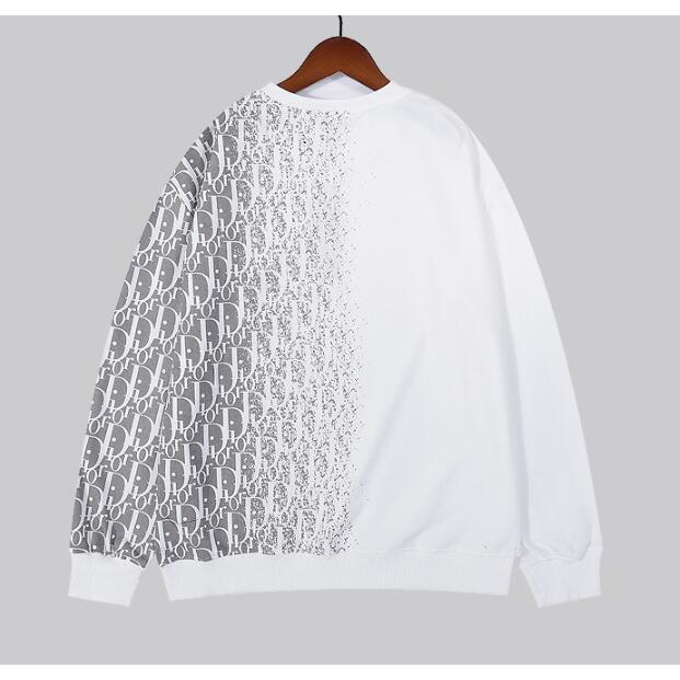 Áo sweater cổ tròn chất liệu cotton in họa tiết Dior thời trang