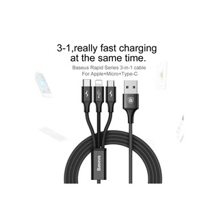 Cáp BASEUS Rapid Series 3 trong 1 sạc LIGHTNING
