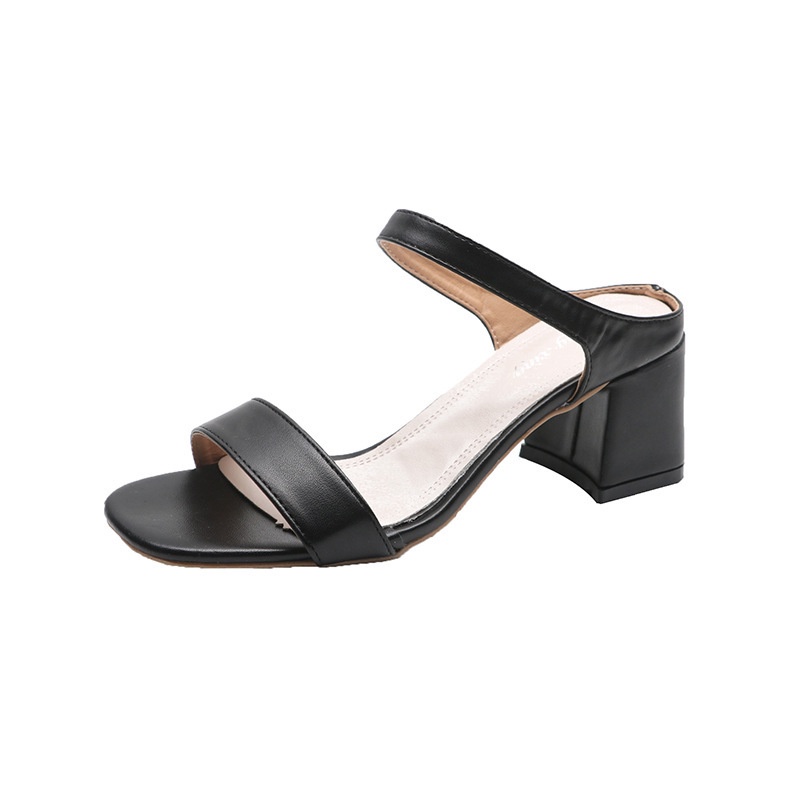 Dép Cao Gót Mũi Vuông Phong Cách Hàn Quốc Cho Nữ