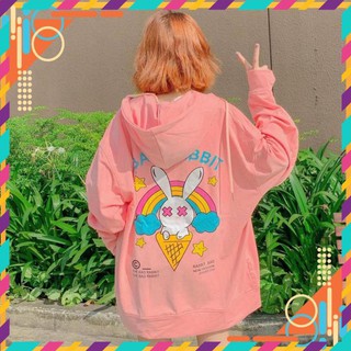 [Mặc Bao Đẹp] Áo khoác HOODIE hình  thỏ BAD RABBIT  có dây kéo zip  hoodie unisex ( 3 màu)