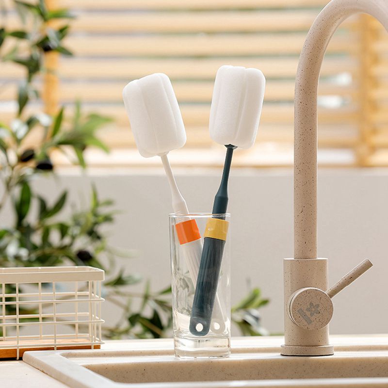 Cọ Rửa Bình Sữa Bằng Bọt Biển Tay Cầm Dài Xoay 360 Độ Tiện Dụng