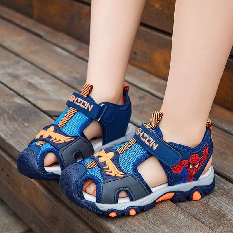 (518) Dép Sandal Spiderman kiểu bít mũi cho bé từ 2.5 - 10 tuổi