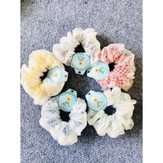 - scrunchies voan caro 2 lớp