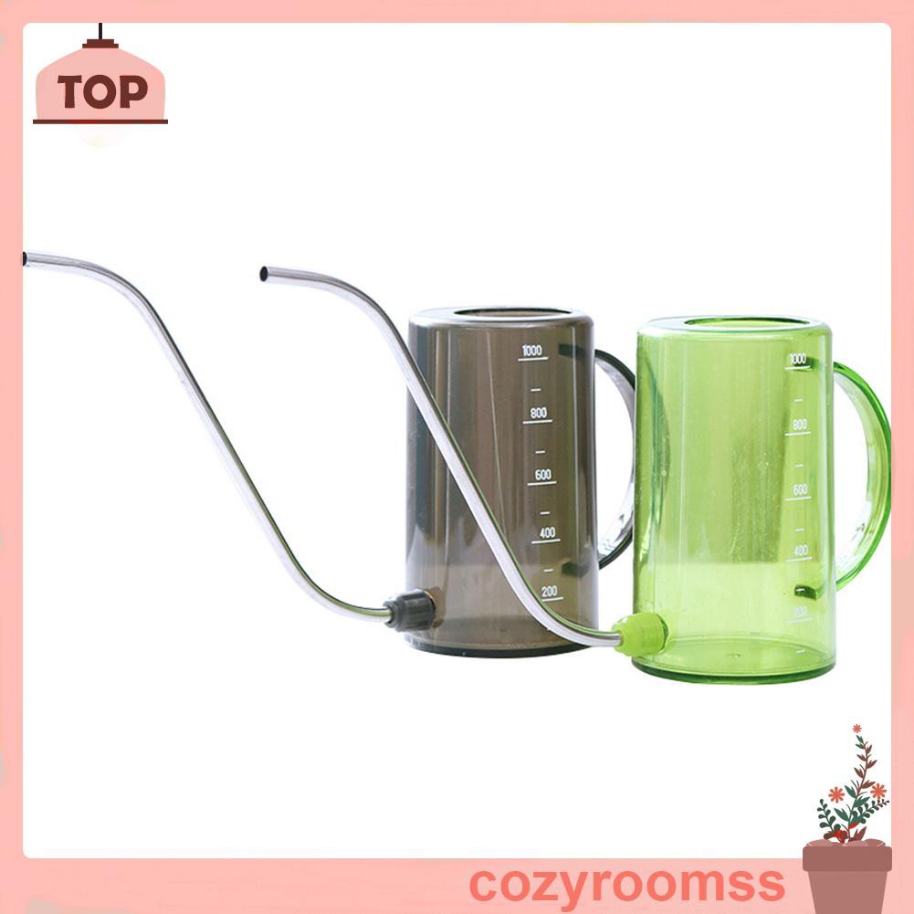 Bình Tưới Nước Vòi Dài Bằng Thép Không Gỉ Trong Suốt 1000ml