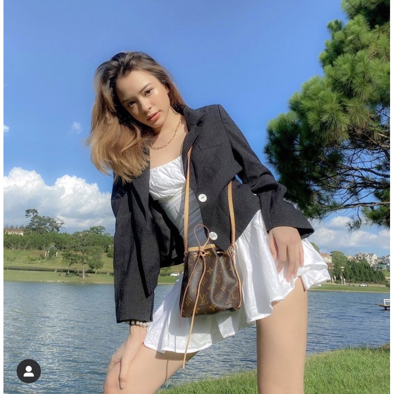 ÁO VEST DÁNG LỬNG TWEED NÂU LẤP LÁNH MOONCHIC CLOTHING / A0055