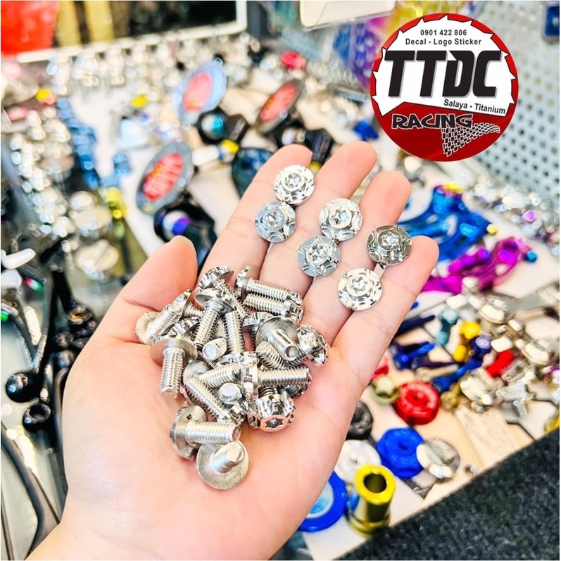 Ốc Inox Salaya 6LI15 dù ( GẮN DĨA 150 , BẢNG TÊN ,ỐP PÔ , DÀN ÁO )