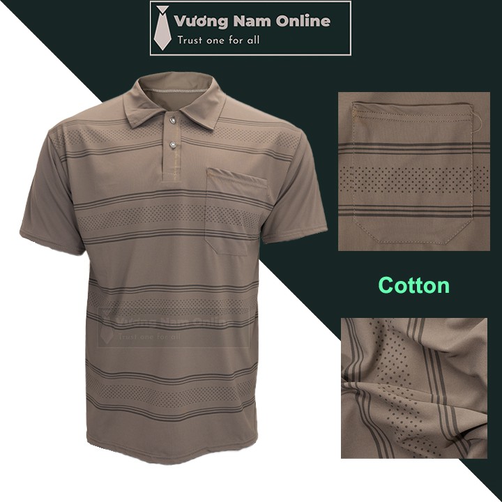 Combo 3 áo thun nam ngắn tay cổ bẻ sọc ngang, giao màu ngẫu nhiên, áo thun nam form rộng size rộng có video | BigBuy360 - bigbuy360.vn