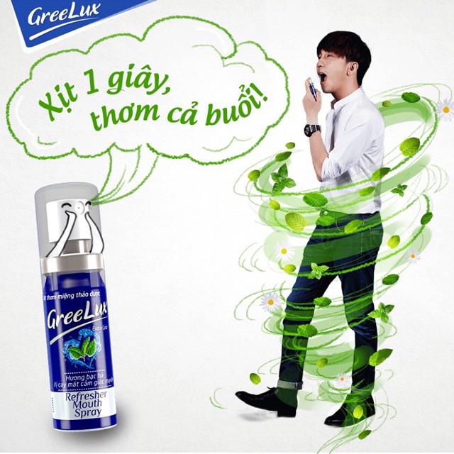 Xịt thơm miệng Greelux Extra Cool Thảo Dược ⚡ 𝑪𝒉𝒊́𝒏𝒉 𝒉𝒂̃𝒏𝒈 ⚡ Nước khử mùi hôi miệng, ngăn ngừa vi khuẩn - Chai 12ml