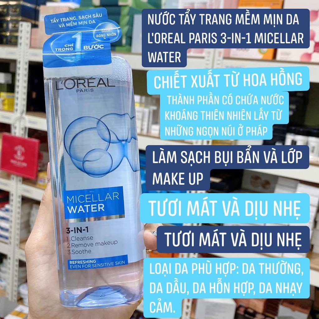 Nước tẩy trang Loreal - L'Oreal Paris 3-in-1 Micellar Water