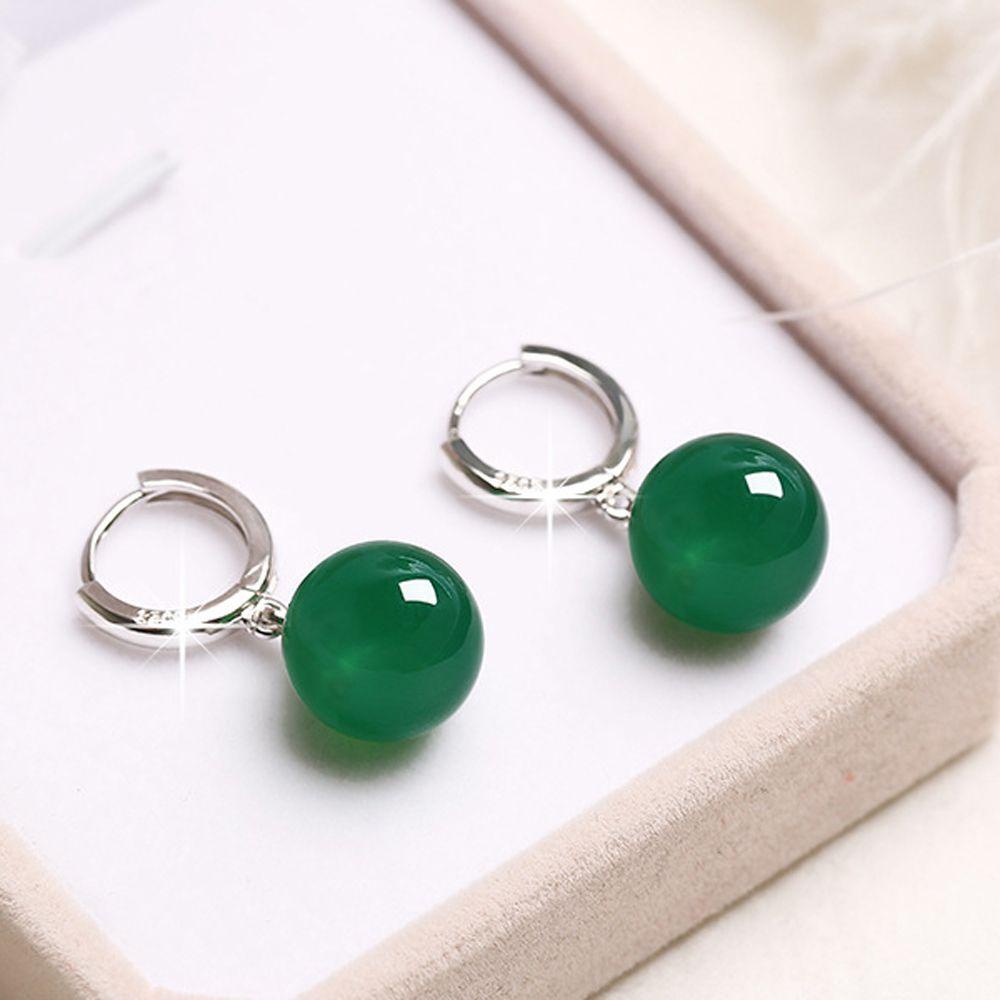 Khuyên Tai Vòng Tròn Xỏ Hạt Acrylic Thời Thượng Cho Nữ