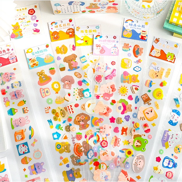 Dải sticker PVC hình dán động vật dễ thương đáng yêu dài 30cm | BST126
