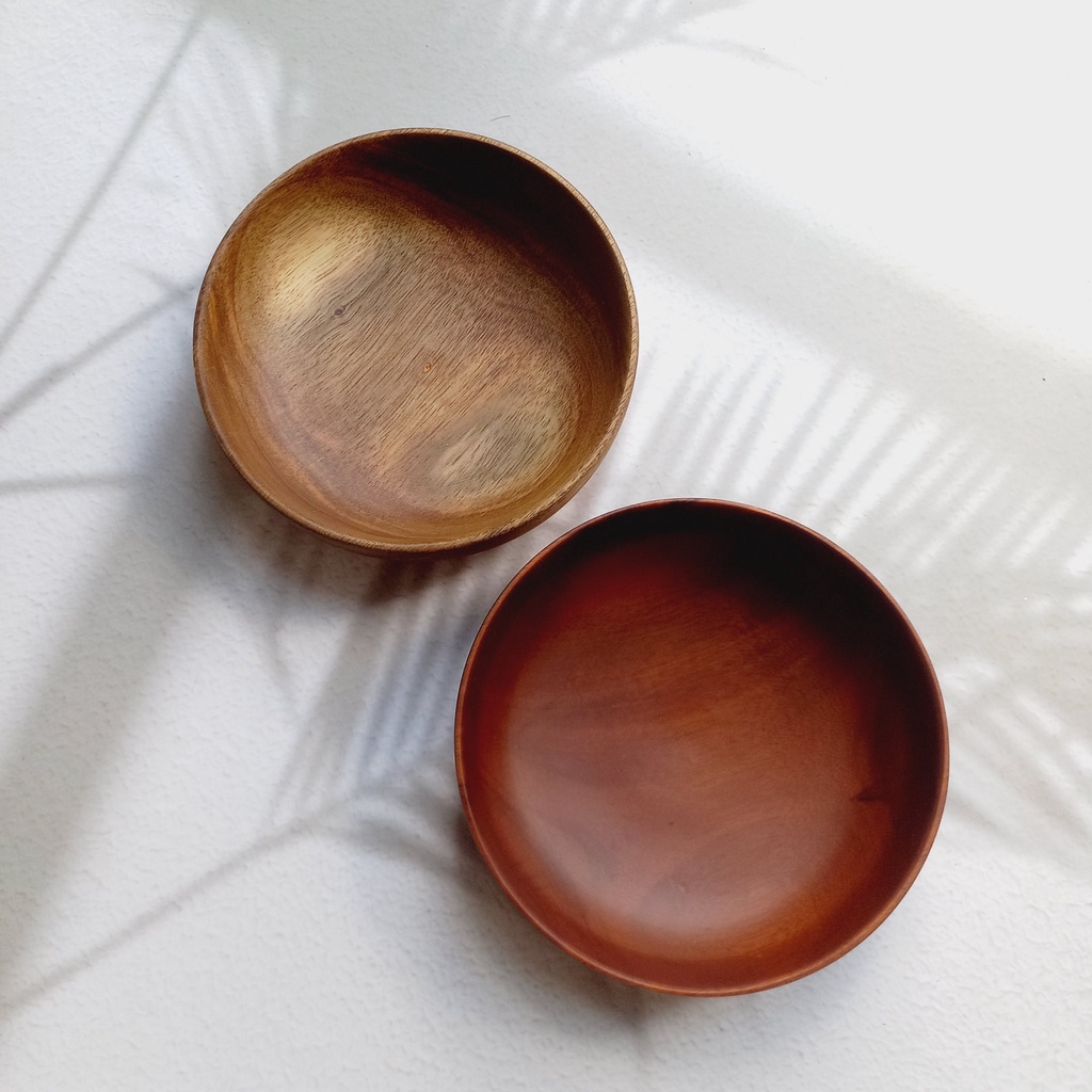 Bát Salad Nhỏ Gỗ Keo Nguyên Khối 14x4cm, An Toàn Cho Sức Khỏe, Bát Mì, Súp Decor Trang Trí Chụp Ảnh Của Vitrapro