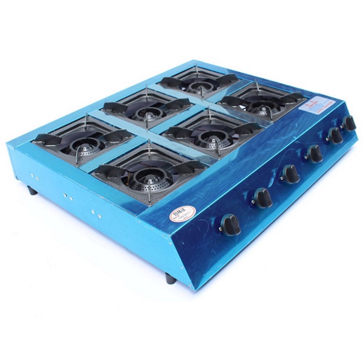 Bếp gas 6 họng công nghiệp chuyên mỳ cay, bánh xèo (Hàng loại 1)