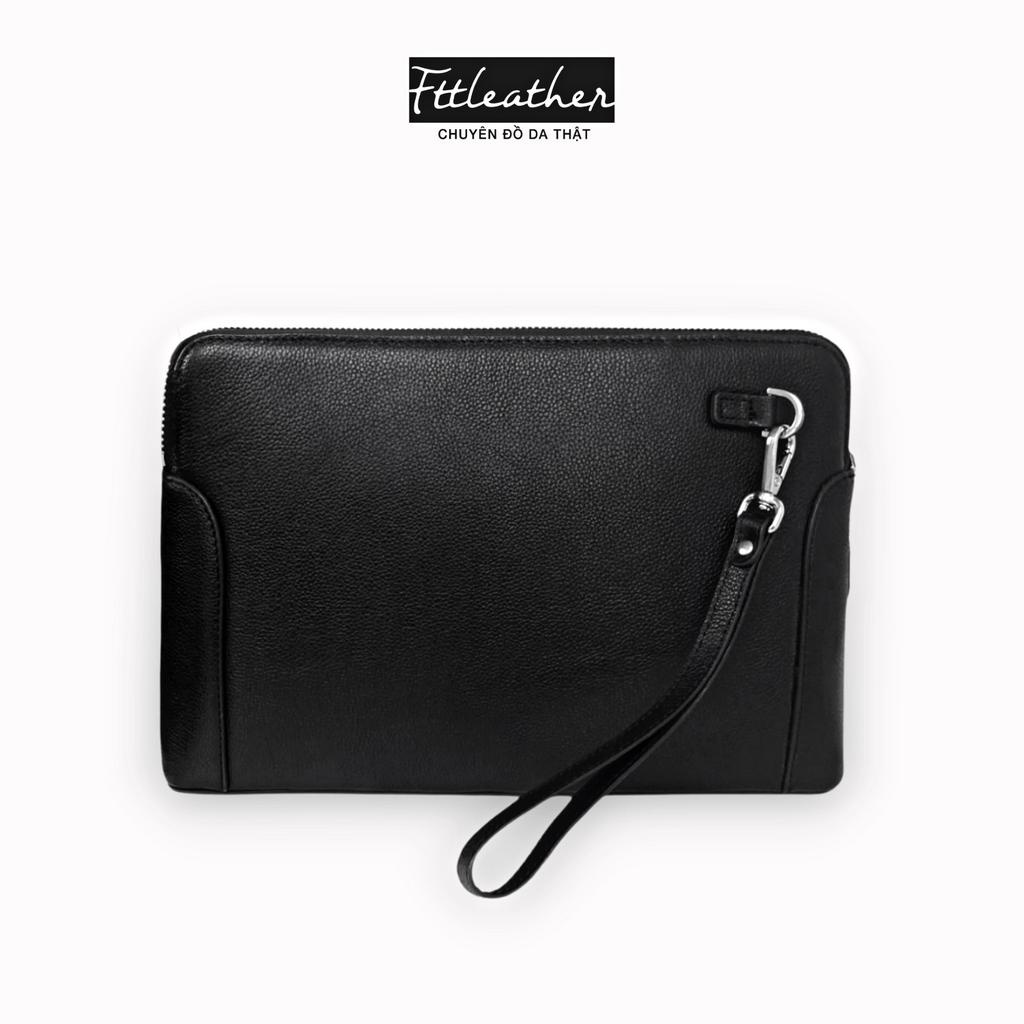 Túi Clutch Cầm Tay Nam FTT Leather Da Bò Có Khóa Số Bảo Mật, Tích Hợp Ngăn Đựng Thẻ Card Tiện Lợi