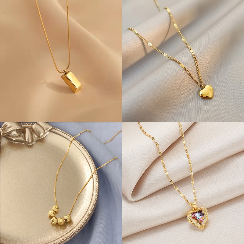 Vòng cổ Mặt Hình Trái Tim Bằng Thép Không Gỉ Cho Nữ