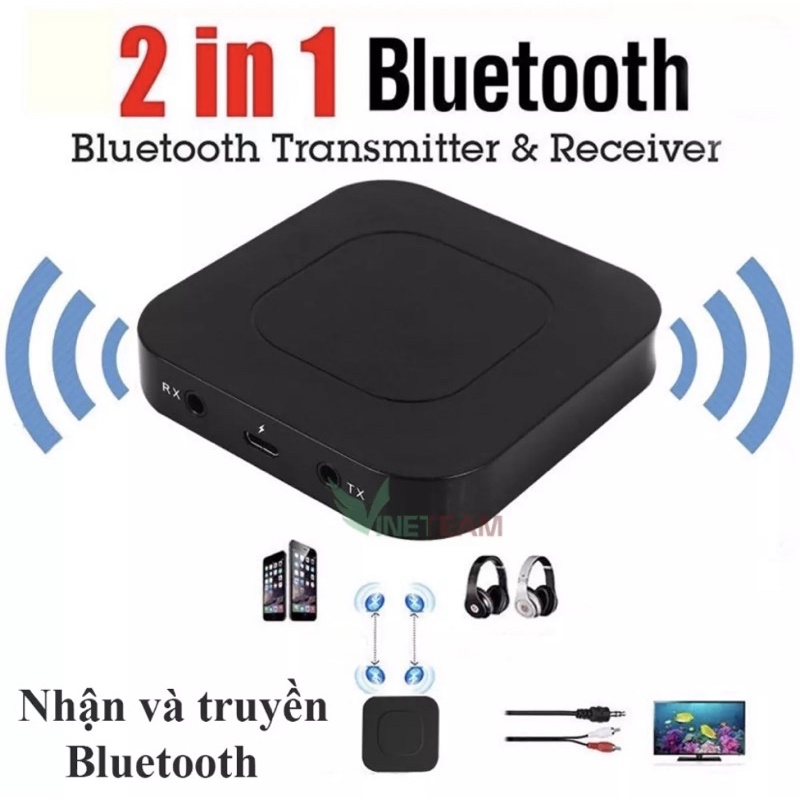 BT13, BLT5.0 Bộ thu phát 3.5mm âm thanh nổi Aux cho PC TV ( tặng 1 cáp nối dài 1 ra 2 đầu hoa sen)