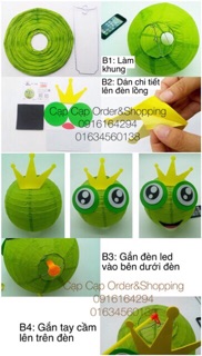 Bộ Kit Tự Làm Đèn Lồng Trung Thu Cho Bé (Có Đèn Led Nhấp Nháy Màu Sắc)