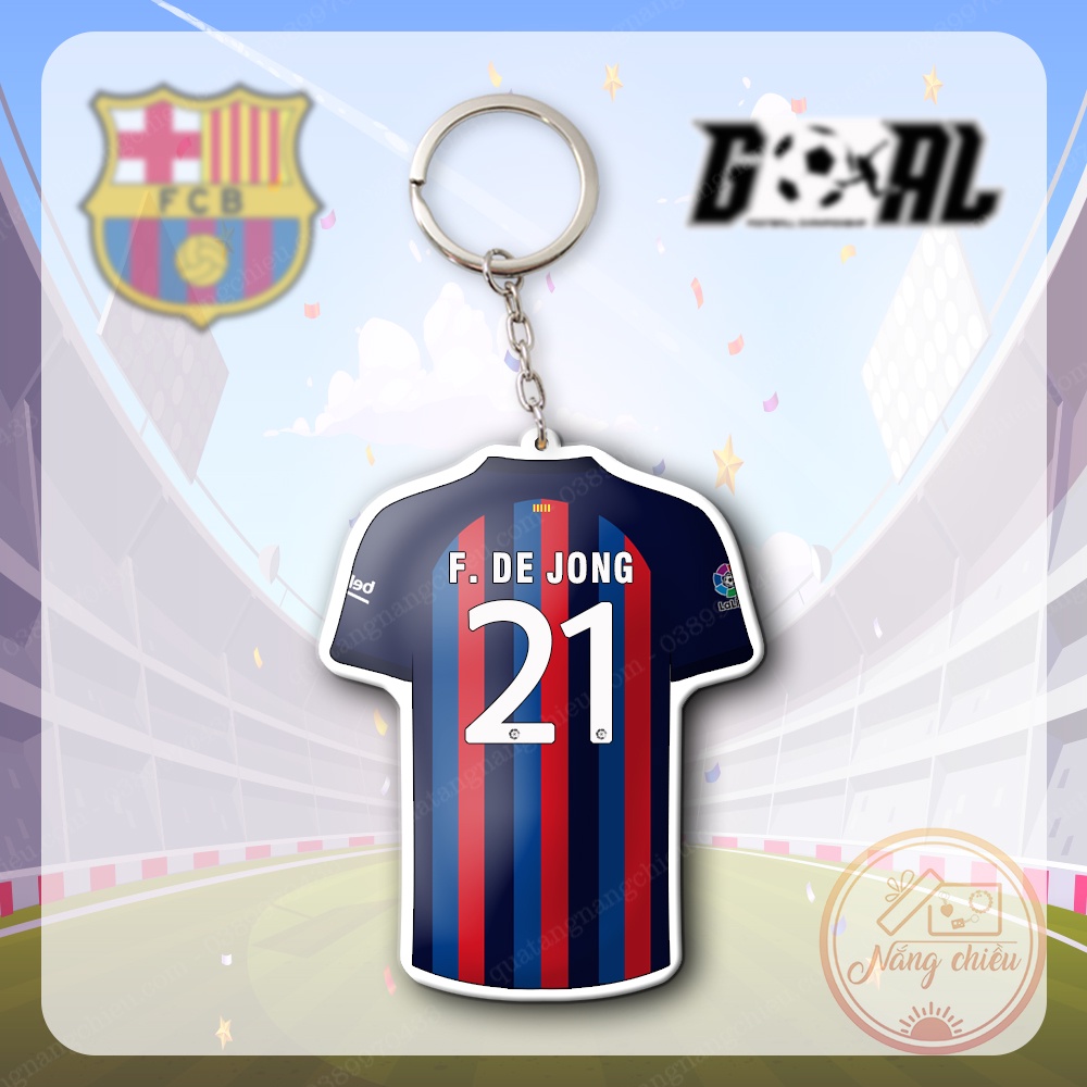 Móc Khóa Dày In Sắc Nét 2 Mặt, In Áo Đấu Câu lạc bộ bóng đá Barcelona ☘️MÓC KHÓA THẺ CẦU THỦ☘️